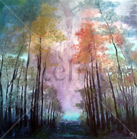 Flame Violet Oil Canvas Landscaping