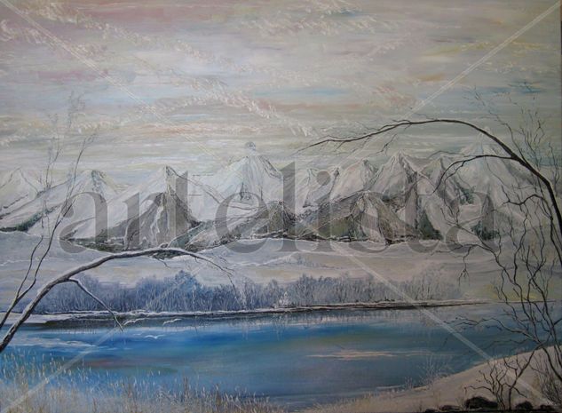 Winter Scenery Oil Canvas Landscaping