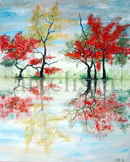 colored trees Oil Canvas Landscaping