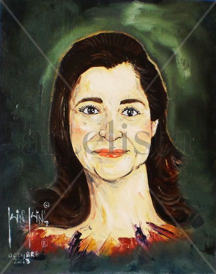 Karina García de Jalón Oil Textile Portrait