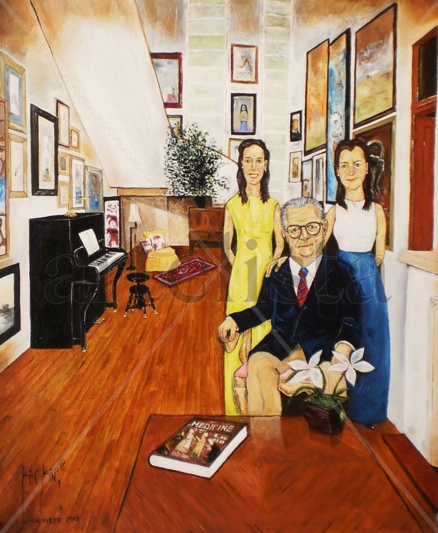 Retrato de don Alfredo de Jalon Roth y su familia