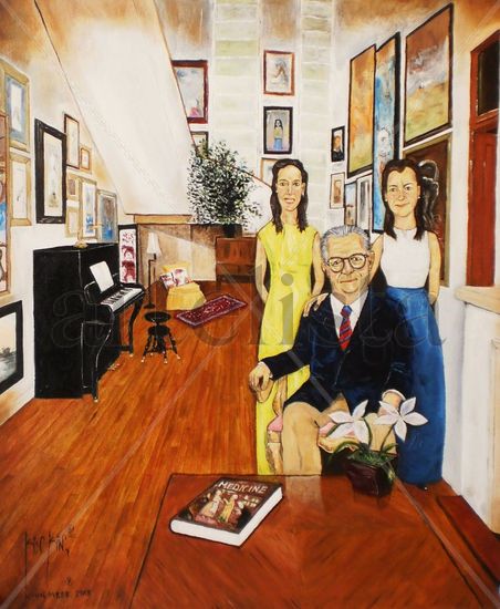 Retrato de don Alfredo de Jalon Roth y su familia Óleo Lienzo Retrato