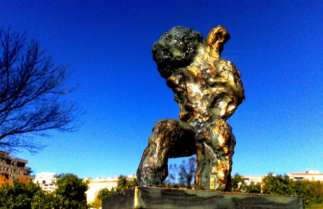 LEVANTADOR DE PIEDRA EN EL PARQUE Metal Figurativa