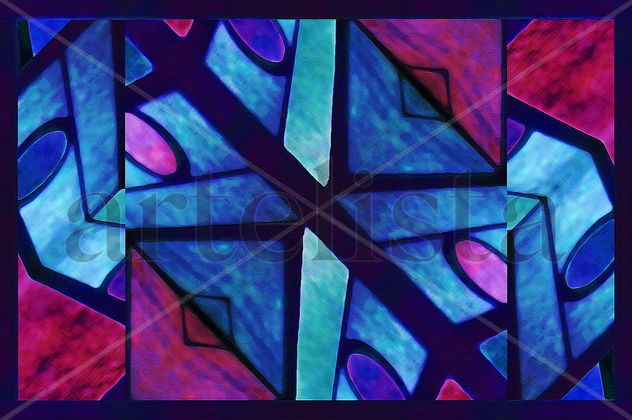 Abstract in Red and Blue