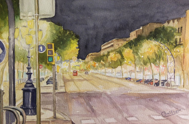 Passeig de Gracia de Barcelona Watercolour Paper Others