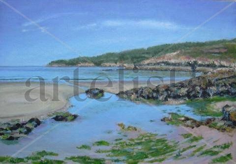 Playa de Estorde Oil Panel Marine Painting