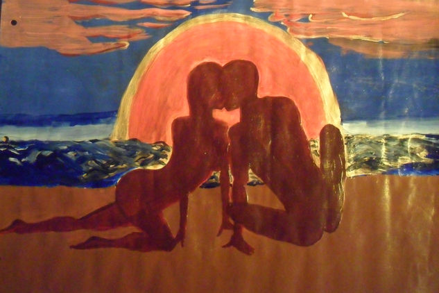 atardecer Acrylic Paper Nude Paintings