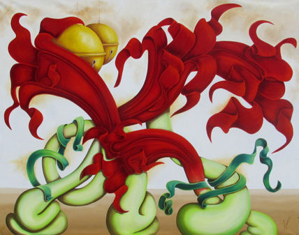 Flores grandes rojas