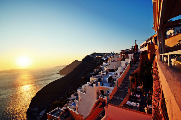 Santorini  Wedding Sunset Travel Color (Digital)