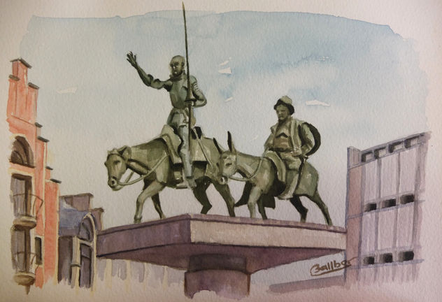 Don quijote y Sancho Panza en Bruselas