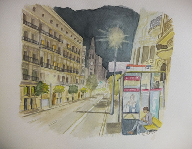 Calle de Balmes de Barcelona Watercolour Paper Others