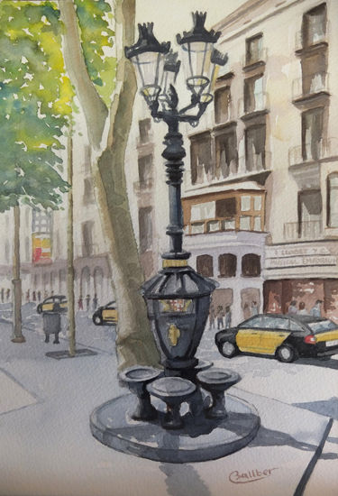 Fuente de Canaletes Futbol Club Barcelona Watercolour Paper Others