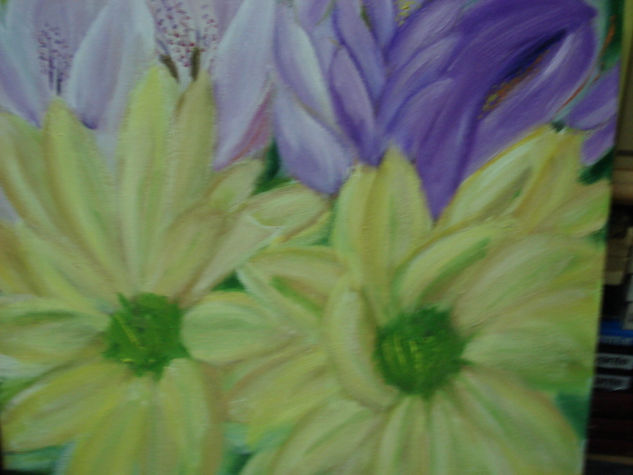 Flores Acrylic Canvas Floral Painting