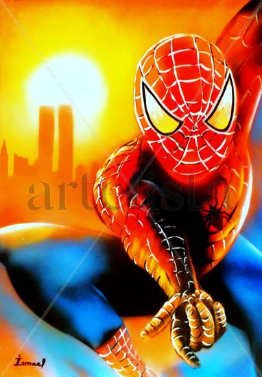 Spiderman Grafito Cartulina Retrato