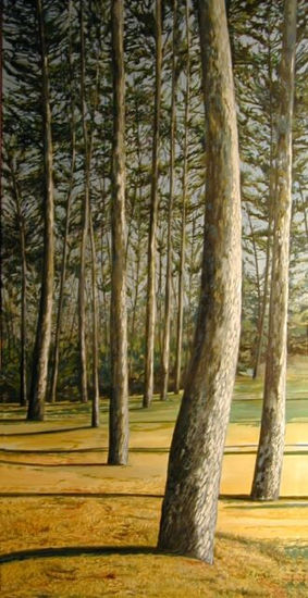 Pinos de la calle Londres. Punta del Este Oil Panel Landscaping