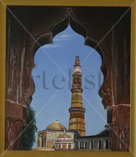 Templo de Qutab Minar, Nueva Delhi Óleo Tabla Otros