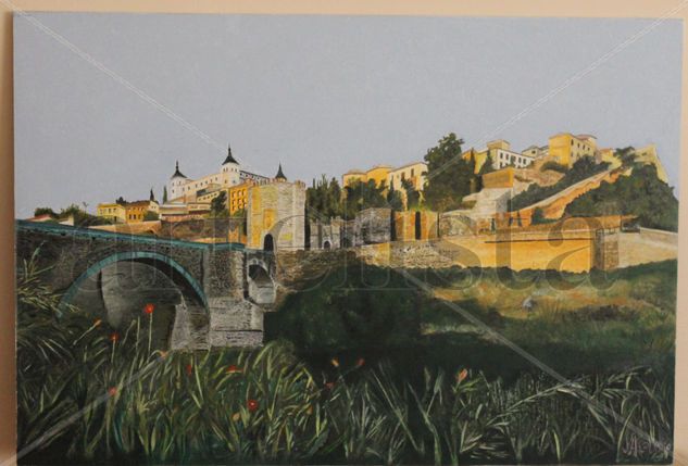 Puente de Alcántara, Toledo Óleo Tabla Paisaje