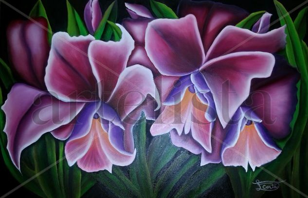 Orquidia Oil Canvas Floral Painting