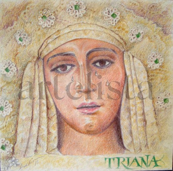 Esperanza de Triana sevilla Pencil (coloured) Paper Portrait