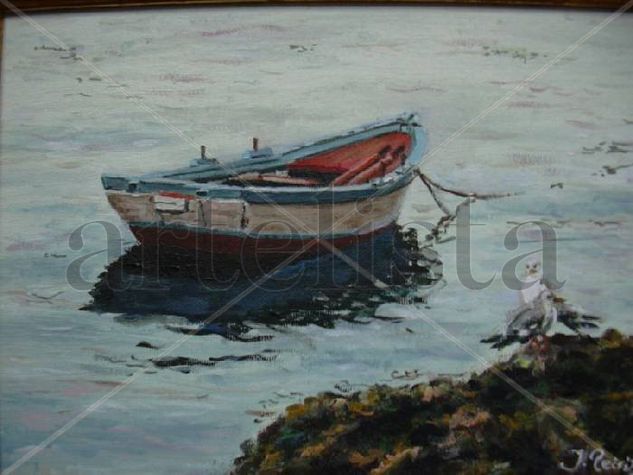 Gaviotas Oil Panel Marine Painting