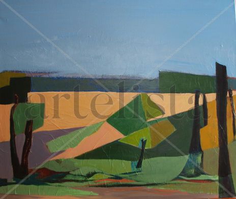 Paisaje con encinas