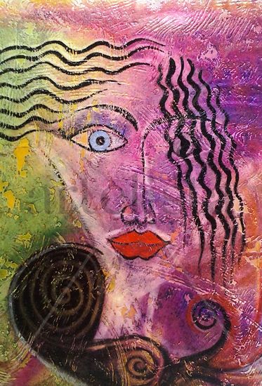 mujer caracol Mixed media Card Figure Painting