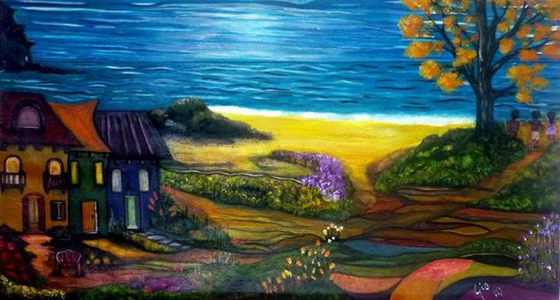 Mirando el mar Acrylic Canvas Landscaping