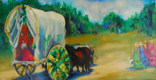 Romeria en primavera Acrylic Canvas Landscaping