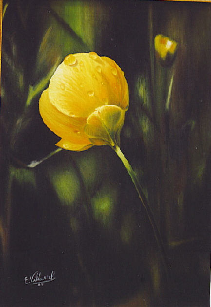 flor con agua