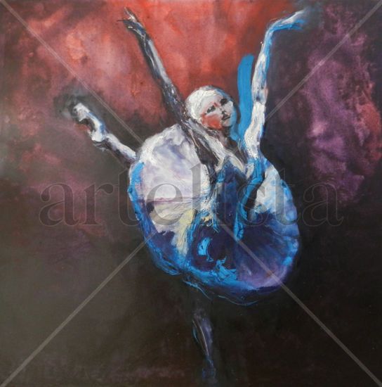 Bailando en Rojo Oil Textile Figure Painting