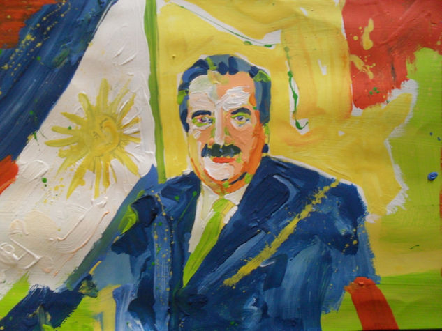 30 años de Democracia Argentina Acrylic Textile Portrait