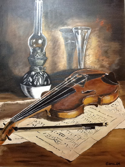 Instrumentos musicales Oil Canvas Still Life Paintings