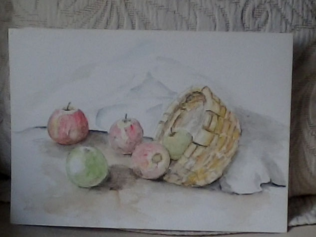 manzanas Watercolour Card Still Life Paintings