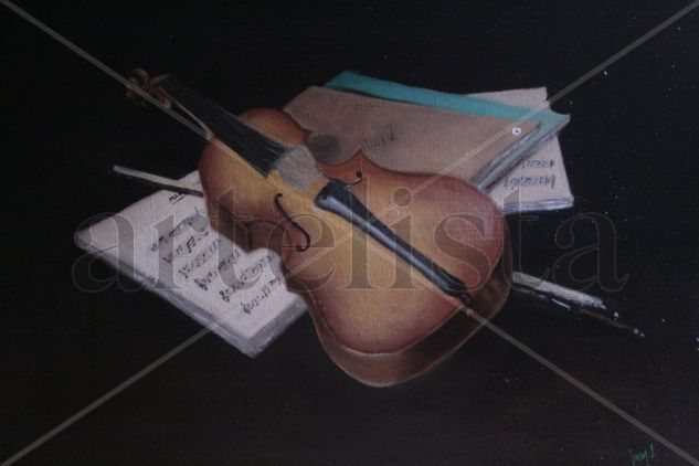 Violín Oil Canvas Still Life Paintings