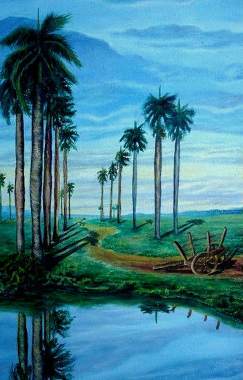 ANTIGUO CAMINO REAL EN CUBA Oil Canvas Landscaping