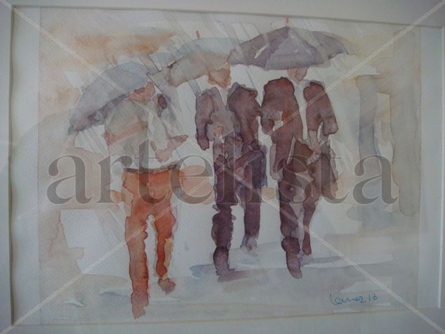 DIA DE LLUVIA Watercolour Paper Figure Painting