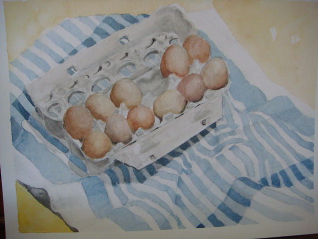 CARTON DE HUEVOS 2 Watercolour Paper Still Life Paintings