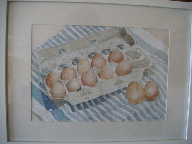 CARTON DE HUEVOS 1 Watercolour Paper Still Life Paintings