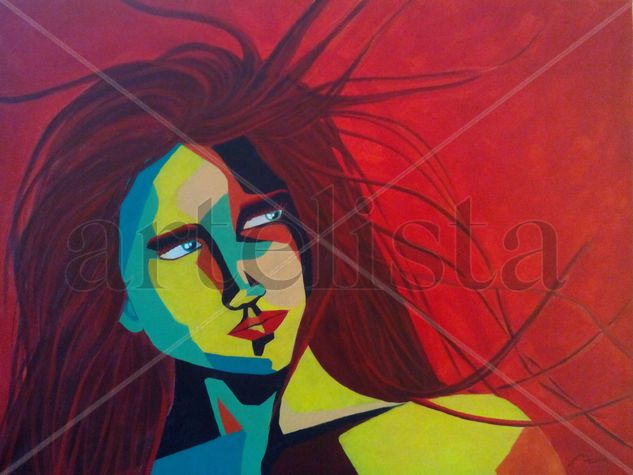 En el barrio rojo Acrylic Canvas Portrait