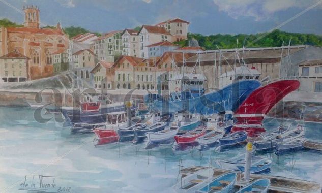 PUERTO DE GETARIA Watercolour Paper Marine Painting