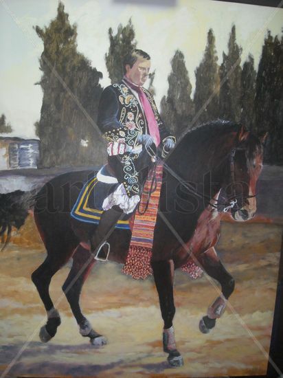 Contrabandista a caballo Acrylic Panel Figure Painting