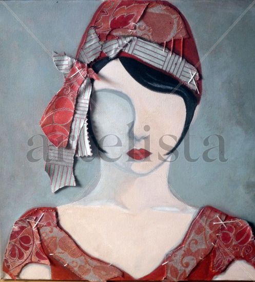 Flapper 2 Mixed media Canvas Figure Painting