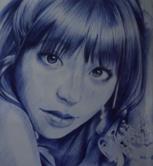 Retrato de Aya Hirano Tinta