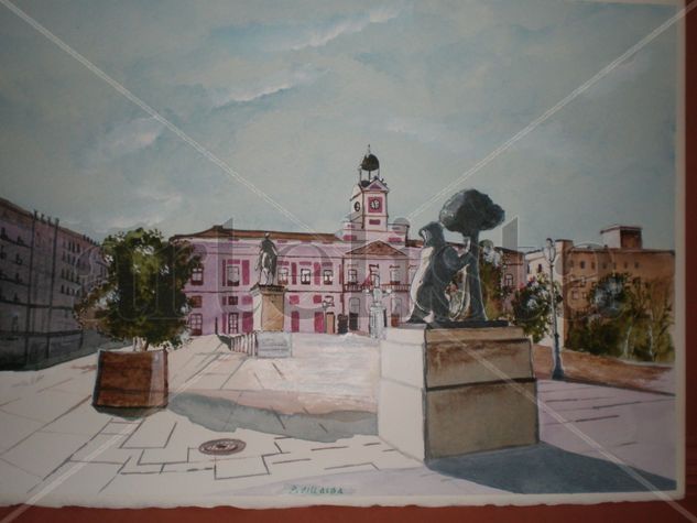 PUERTA DEL SOL 1980 Acrylic Paper Figure Painting