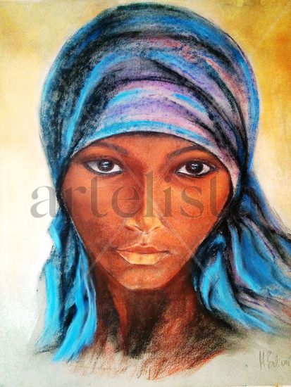 Mujer yemení Pastel Cartulina Retrato