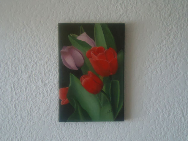 TULIPANES Oil Canvas Floral Painting