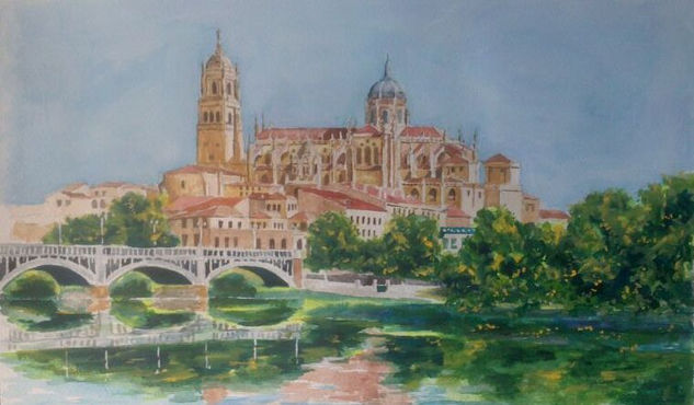 Catedral de Slamanca Watercolour Card Landscaping