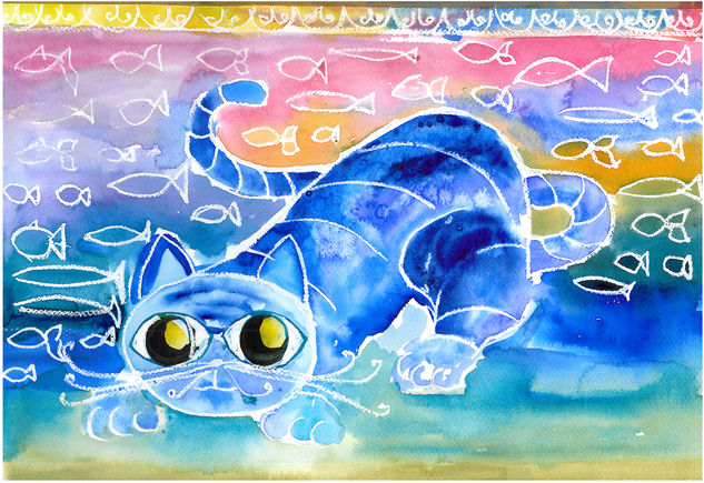 Gato Watercolour Paper Animals