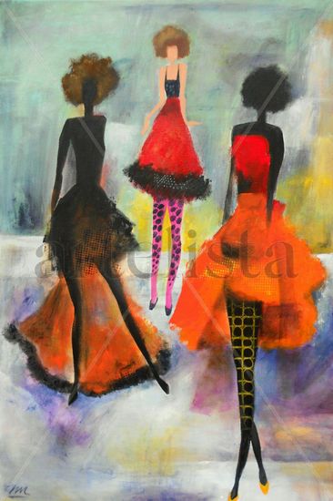 Pasarela2 Acrylic Canvas Figure Painting