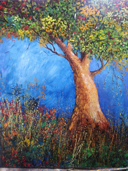 árbol Óleo Tabla Paisaje